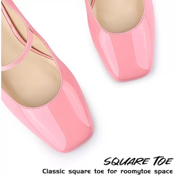 JENN ARDOR Block Heels for Women Chunky Heel Mary Jane Closed Toe Work Pumps Comfortable Square Toe Dress ShoesPink