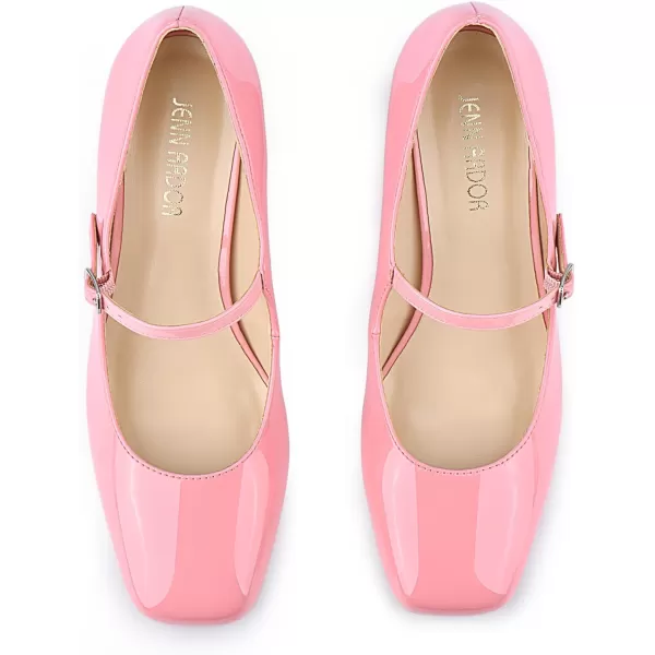 JENN ARDOR Block Heels for Women Chunky Heel Mary Jane Closed Toe Work Pumps Comfortable Square Toe Dress ShoesPink