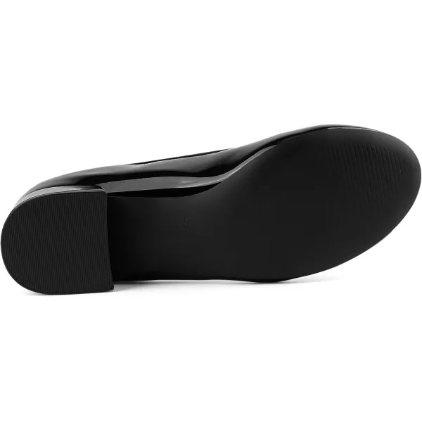 JENN ARDOR Chunky Block Low Heels Bow Round Closed Toe Comfort Work Casual SlipOn Bridal Wedding Guest Dress Sexy Prom Pumps Shoes for WomenBlackpu
