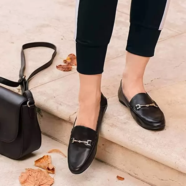 JENN ARDOR Loafers for Women Flats Shoes Womens Penny Loafers Slip On Pointed Toe Comfortable Office Work Driving Flats Fashion Dress Shoes for WomenBlack