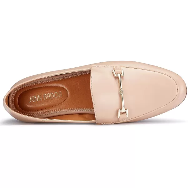 JENN ARDOR Loafers for Women Flats Shoes Womens Penny Loafers Slip On Pointed Toe Comfortable Office Work Driving Flats Fashion Dress Shoes for WomenNude