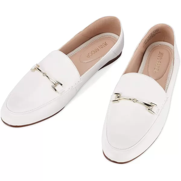 JENN ARDOR Loafers for Women Flats Shoes Womens Penny Loafers Slip On Pointed Toe Comfortable Office Work Driving Flats Fashion Dress Shoes for WomenWhite