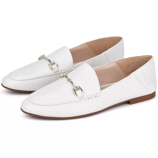JENN ARDOR Loafers for Women Slip Ons Dressy Comfort Work Flats Loafer Shoes Womens Driving Penny Loafers Fashion Dress ShoesWhite