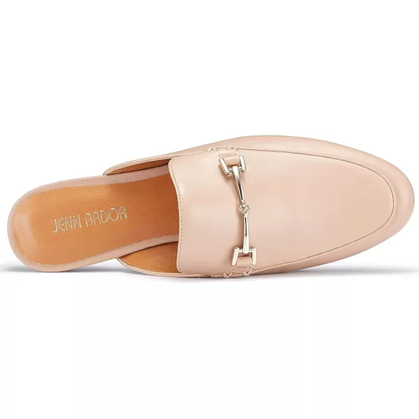 JENN ARDOR Mules for Women Flats Backless Loafers Shoes Slip On Slippers Pointed Toe Low Heel Work Slides Womens Mules Casual ShoesNude Flats