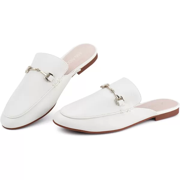 JENN ARDOR Mules for Women Flats Backless Loafers Shoes Slip On Slippers Pointed Toe Low Heel Work Slides Womens Mules Casual ShoesWhite Flats