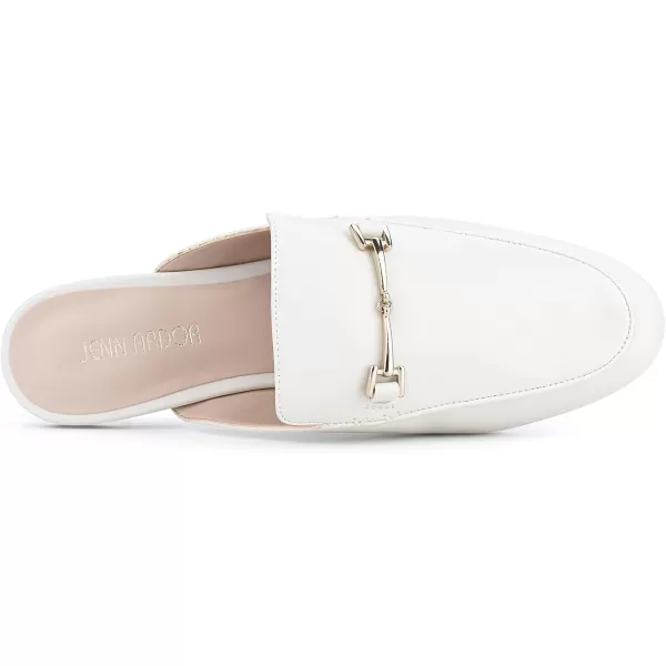 JENN ARDOR Mules for Women Flats Backless Loafers Shoes Slip On Slippers Pointed Toe Low Heel Work Slides Womens Mules Casual ShoesWhite Flats