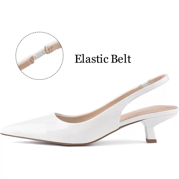 JENN ARDOR Slingback Heels for Women Low Heels Dress Shoes Kitten Pumps Dressy Heeled Sandals Wide Width Fashion Casual ShoesCream WhitePu