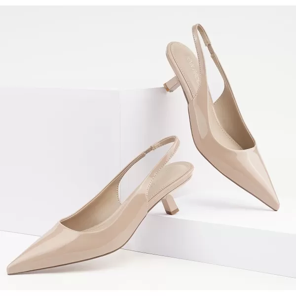 JENN ARDOR Slingback Heels for Women Low Heels Dress Shoes Kitten Pumps Dressy Heeled Sandals Wide Width Fashion Casual ShoesNudePu