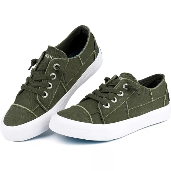 JENN ARDOR Slip On Canvas Shoes for Women Low Top Fashion Sneakers Comfortable Walking FlatsAolive