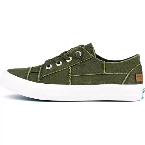 JENN ARDOR Slip On Canvas Shoes for Women Low Top Fashion Sneakers Comfortable Walking FlatsAolive