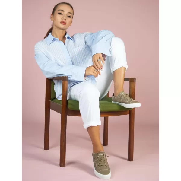JENN ARDOR Slip On Canvas Shoes for Women Low Top Fashion Sneakers Comfortable Walking FlatsCoffee