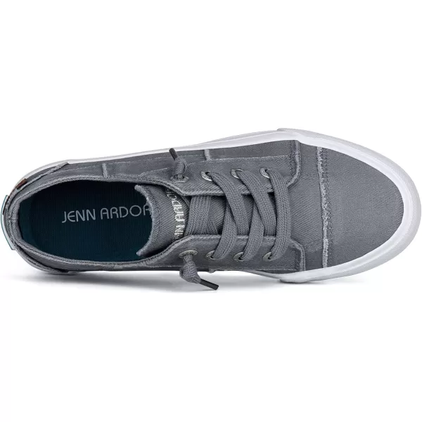 JENN ARDOR Slip On Canvas Shoes for Women Low Top Fashion Sneakers Comfortable Walking FlatsLight Gray