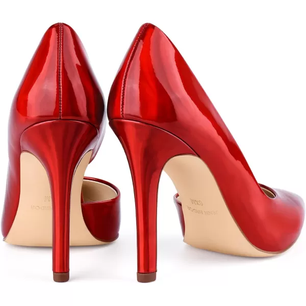 JENN ARDOR Stiletto High Heel Shoes for Women Pointed Closed Toe Classic Slip On Dress PumpsBurgundy Red