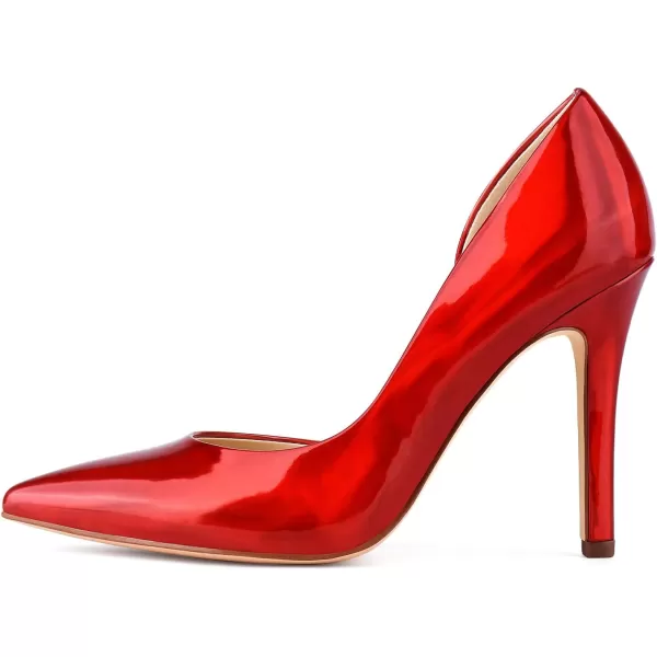 JENN ARDOR Stiletto High Heel Shoes for Women Pointed Closed Toe Classic Slip On Dress PumpsBurgundy Red
