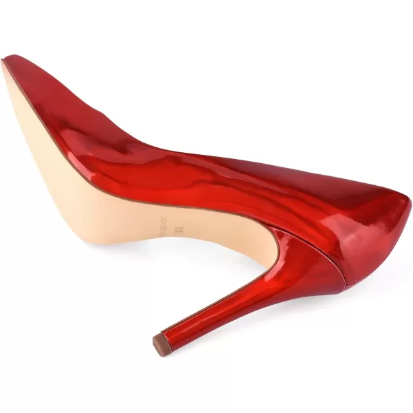 JENN ARDOR Stiletto High Heel Shoes for Women Pointed Closed Toe Classic Slip On Dress PumpsBurgundy Red