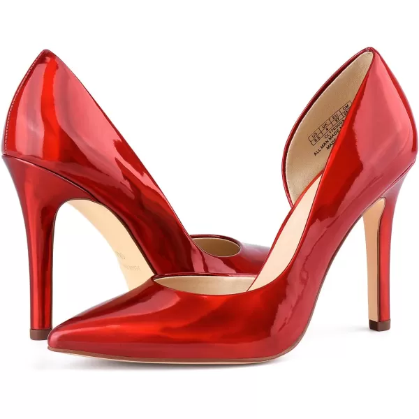 JENN ARDOR Stiletto High Heel Shoes for Women Pointed Closed Toe Classic Slip On Dress PumpsBurgundy Red