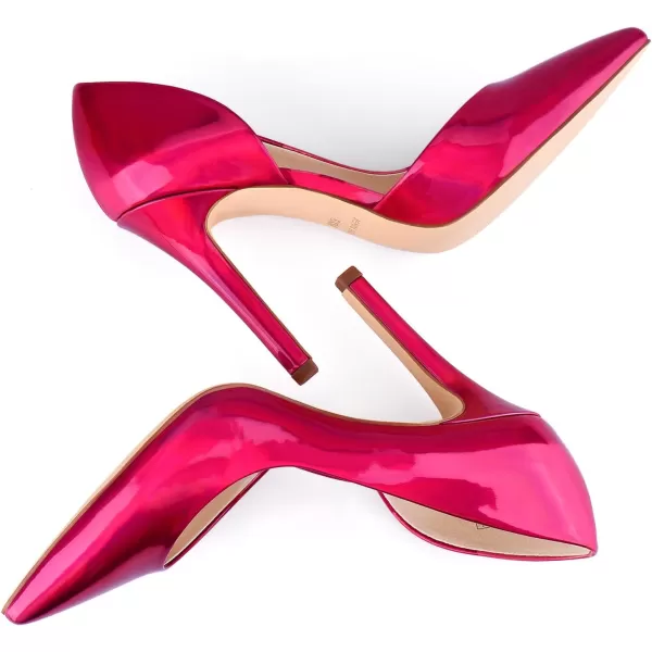 JENN ARDOR Stiletto High Heel Shoes for Women Pointed Closed Toe Classic Slip On Dress PumpsHot Pink