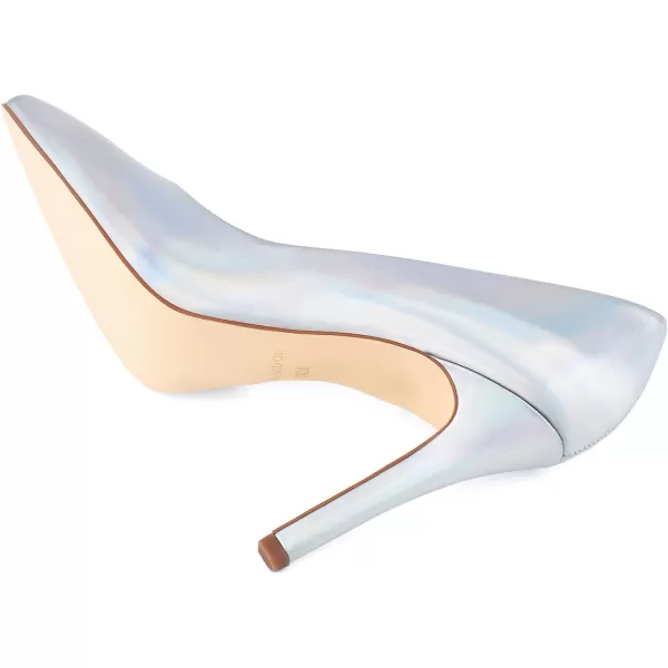 JENN ARDOR Stiletto High Heel Shoes for Women Pointed Closed Toe Classic Slip On Dress PumpsLight Blue