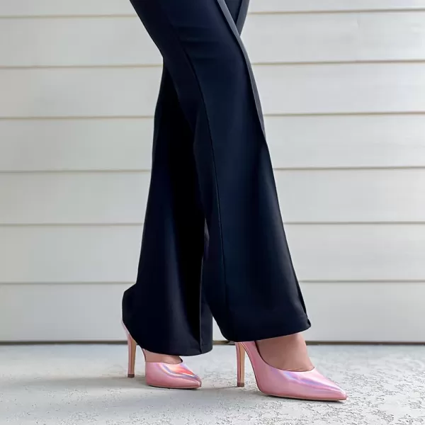 JENN ARDOR Stiletto High Heel Shoes for Women Pointed Closed Toe Classic Slip On Dress PumpsLight Pink