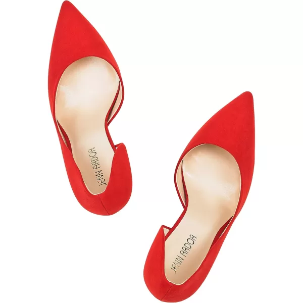 JENN ARDOR Stiletto High Heel Shoes for Women Pointed Closed Toe Classic Slip On Dress PumpsRed