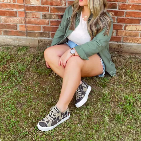 JENN ARDOR Wedge Sneakers for Women Fashion Canvas Shoes Casual Platform Hidden Heel Womens Slip On Sneaker Non Slip Side ZipperLace Camo