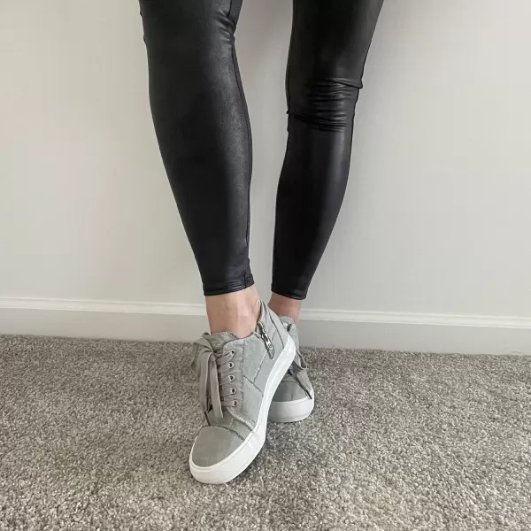 JENN ARDOR Wedge Sneakers for Women Fashion Canvas Shoes Casual Platform Hidden Heel Womens Slip On Sneaker Non Slip Side ZipperLace Light Grey