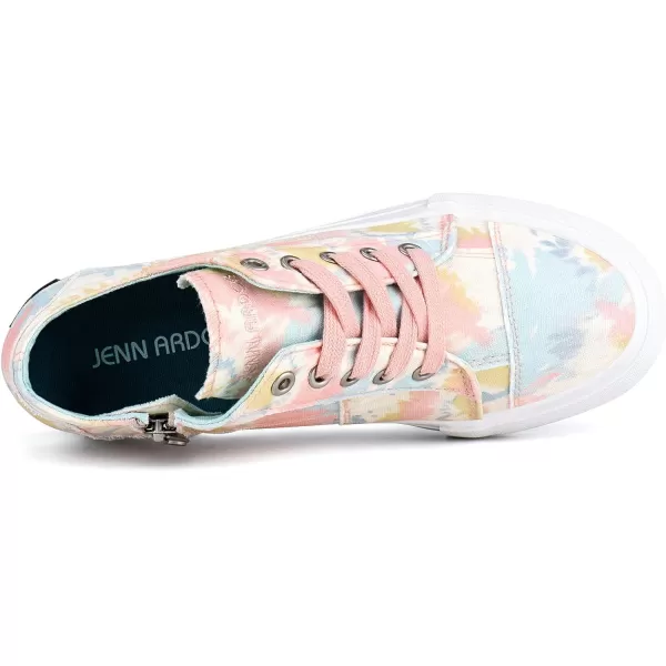 JENN ARDOR Wedge Sneakers for Women Fashion Canvas Shoes Casual Platform Hidden Heel Womens Slip On Sneaker Non Slip Side ZipperLace Pinkblue