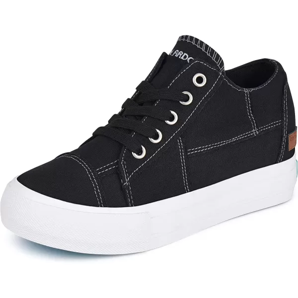 JENN ARDOR Wedge Sneakers for Women Fashion Canvas Shoes Casual Platform Hidden Heel Womens Slip On Sneaker Non Slip Side ZipperLaces Black