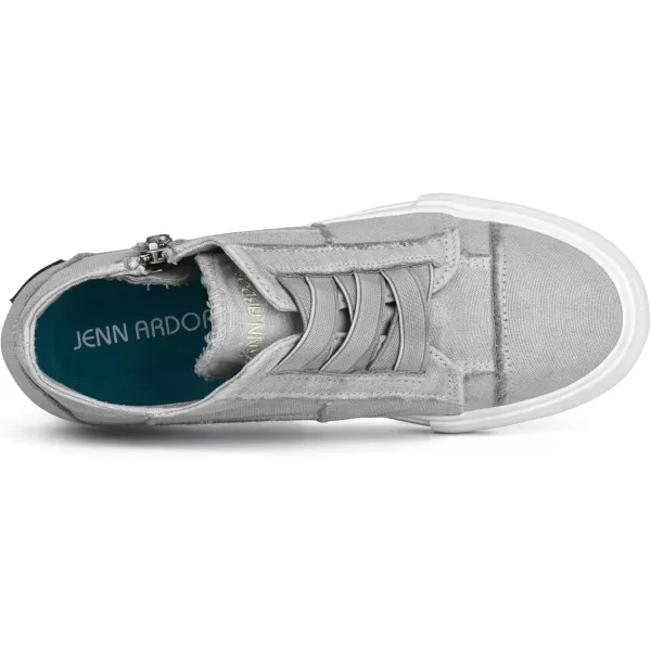 JENN ARDOR Wedge Sneakers for Women Fashion Canvas Shoes Casual Platform Hidden Heel Womens Slip On Sneaker Non Slip Side ZipperLight Grey