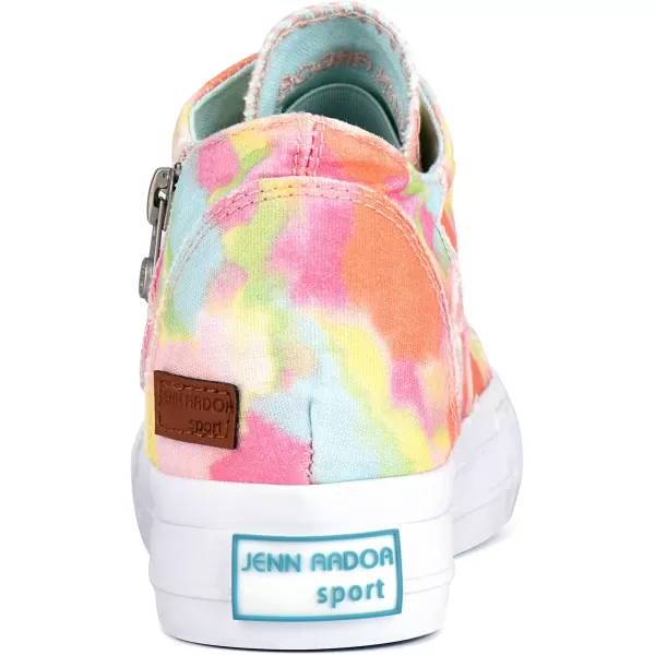 JENN ARDOR Wedge Sneakers for Women Fashion Canvas Shoes Casual Platform Hidden Heel Womens Slip On Sneaker Non Slip Side ZipperOrange