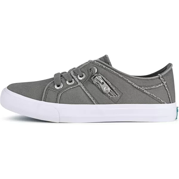 JENN ARDOR Women Sneakers Low Top Slip On Fashion Shoes Lace up Canvas Flats Walking Running ShoesGrey