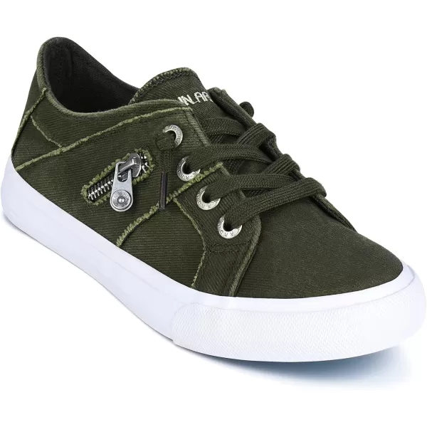 JENN ARDOR Women Sneakers Low Top Slip On Fashion Shoes Lace up Canvas Flats Walking Running ShoesOlive