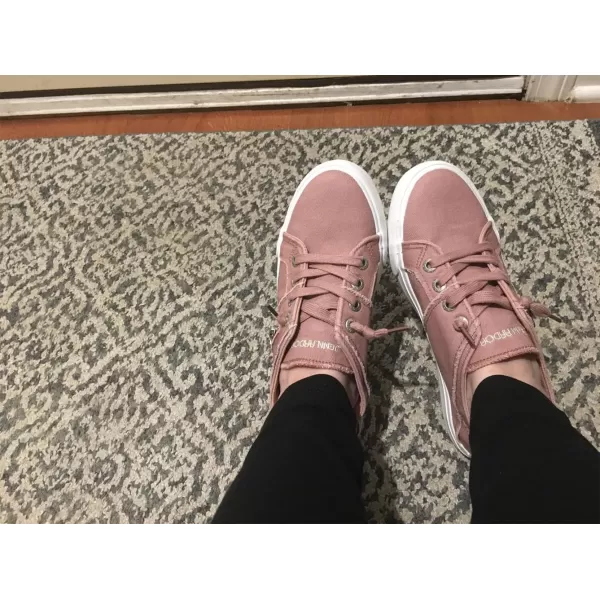 JENN ARDOR Women Sneakers Low Top Slip On Fashion Shoes Lace up Canvas Flats Walking Running ShoesPink