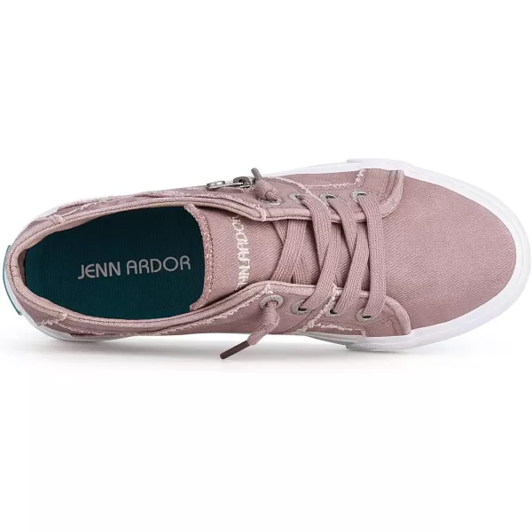 JENN ARDOR Women Sneakers Low Top Slip On Fashion Shoes Lace up Canvas Flats Walking Running ShoesPink