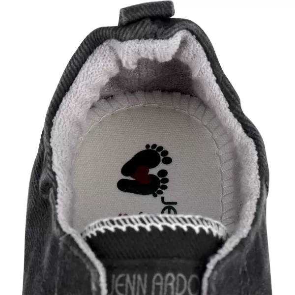 JENN ARDOR Womens Canvas Sneaker Slipons Loafers Shoes for Womens Fashion Casual Canvas Round Toe Soft Comfortable Walking FlatsDark Grey