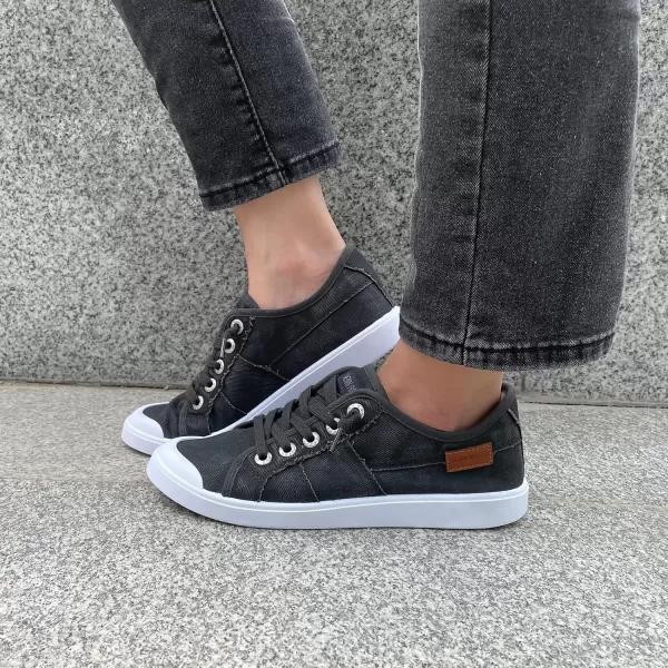 JENN ARDOR Womens Canvas Sneaker Slipons Loafers Shoes for Womens Fashion Casual Canvas Round Toe Soft Comfortable Walking FlatsDark Grey  Shoelace