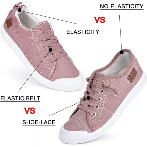 JENN ARDOR Womens Canvas Sneaker Slipons Loafers Shoes for Womens Fashion Casual Canvas Round Toe Soft Comfortable Walking FlatsPink