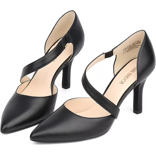 JENN ARDOR Womens Closed Toe Heels for Women 3 inch Stilettos Professional DOrsay Pumps Sexy Ankle Strap Pointed Wedding Bride Evening Party Office Ladies Dress Shoes High HeelsBlack