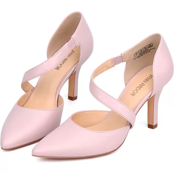 JENN ARDOR Womens Closed Toe Heels for Women 3 inch Stilettos Professional DOrsay Pumps Sexy Ankle Strap Pointed Wedding Bride Evening Party Office Ladies Dress Shoes High HeelsPink