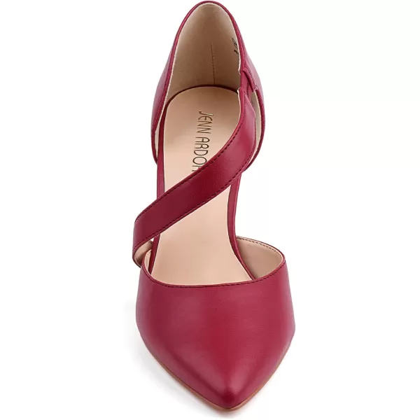 JENN ARDOR Womens Closed Toe Heels for Women 3 inch Stilettos Professional DOrsay Pumps Sexy Ankle Strap Pointed Wedding Bride Evening Party Office Ladies Dress Shoes High HeelsRed