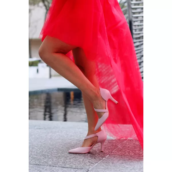 JENN ARDOR Womens Closed Toe Heels for Women 3 inch Stilettos Professional DOrsay Pumps Sexy Ankle Strap Pointed Wedding Bride Evening Party Office Ladies Dress Shoes High HeelsPink