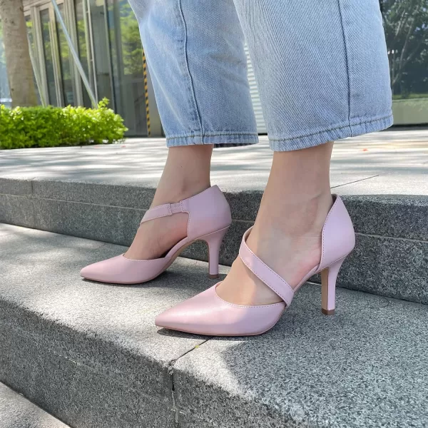 JENN ARDOR Womens Closed Toe Heels for Women 3 inch Stilettos Professional DOrsay Pumps Sexy Ankle Strap Pointed Wedding Bride Evening Party Office Ladies Dress Shoes High HeelsPink