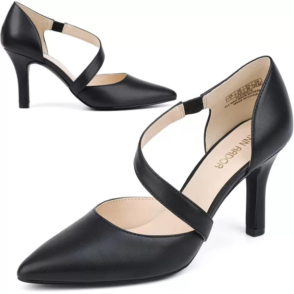 JENN ARDOR Womens Closed Toe Heels for Women 3 inch Stilettos Professional DOrsay Pumps Sexy Ankle Strap Pointed Wedding Bride Evening Party Office Ladies Dress Shoes High HeelsBlack