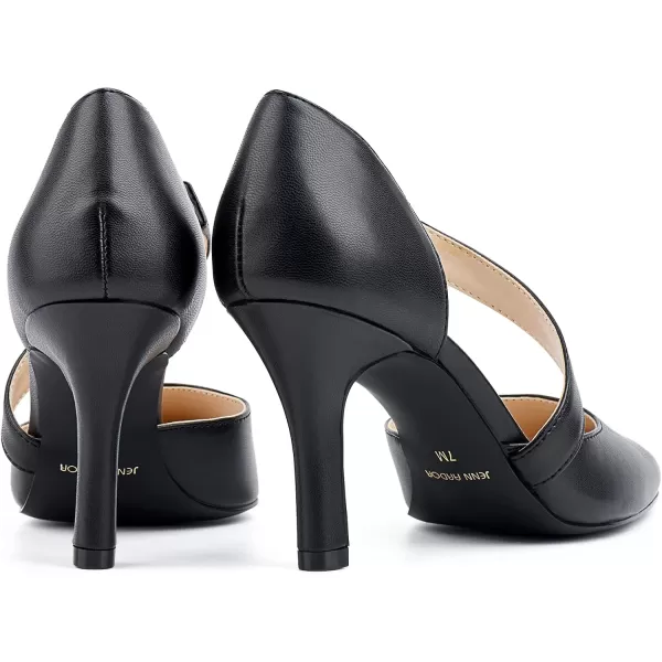 JENN ARDOR Womens Closed Toe Heels for Women 3 inch Stilettos Professional DOrsay Pumps Sexy Ankle Strap Pointed Wedding Bride Evening Party Office Ladies Dress Shoes High HeelsBlack