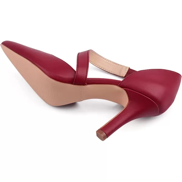 JENN ARDOR Womens Closed Toe Heels for Women 3 inch Stilettos Professional DOrsay Pumps Sexy Ankle Strap Pointed Wedding Bride Evening Party Office Ladies Dress Shoes High HeelsRed