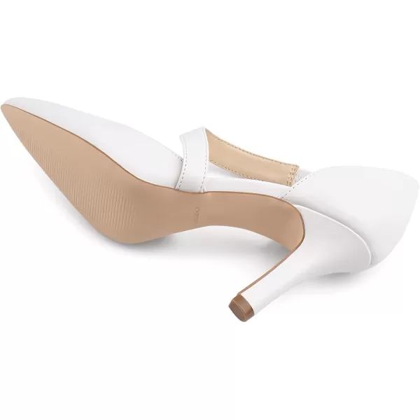 JENN ARDOR Womens Closed Toe Heels for Women 3 inch Stilettos Professional DOrsay Pumps Sexy Ankle Strap Pointed Wedding Bride Evening Party Office Ladies Dress Shoes High HeelsWhite