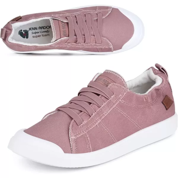JENN ARDOR Womens Comfortable Elastic Shoes Stylish Canvas Fashion Sneakers Cute Lightweight Slip On Shoes Casual Flats for WalkingBlight Pink