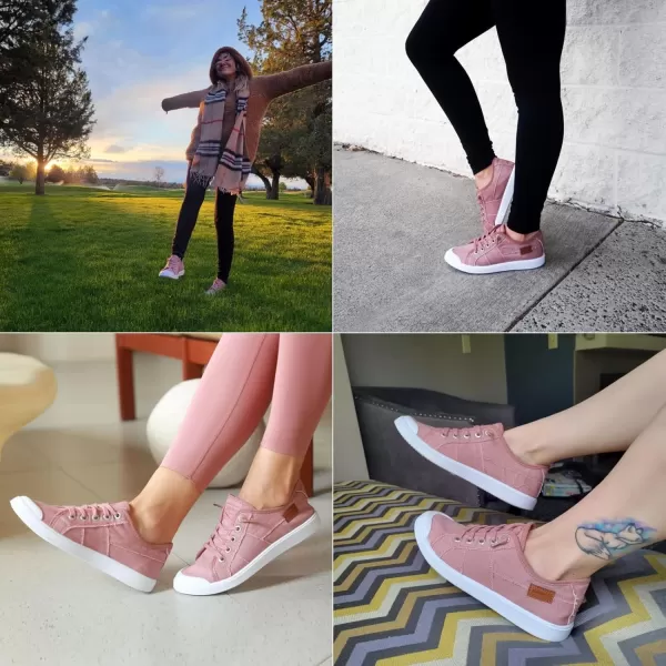 JENN ARDOR Womens Comfortable Elastic Shoes Stylish Canvas Fashion Sneakers Cute Lightweight Slip On Shoes Casual Flats for WalkingGentle Pink