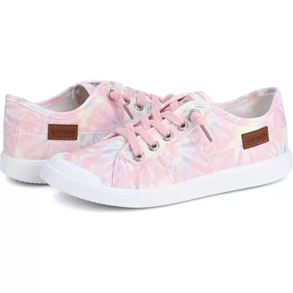 JENN ARDOR Womens Comfortable Elastic Shoes Stylish Canvas Fashion Sneakers Cute Lightweight Slip On Shoes Casual Flats for WalkingSprings Party