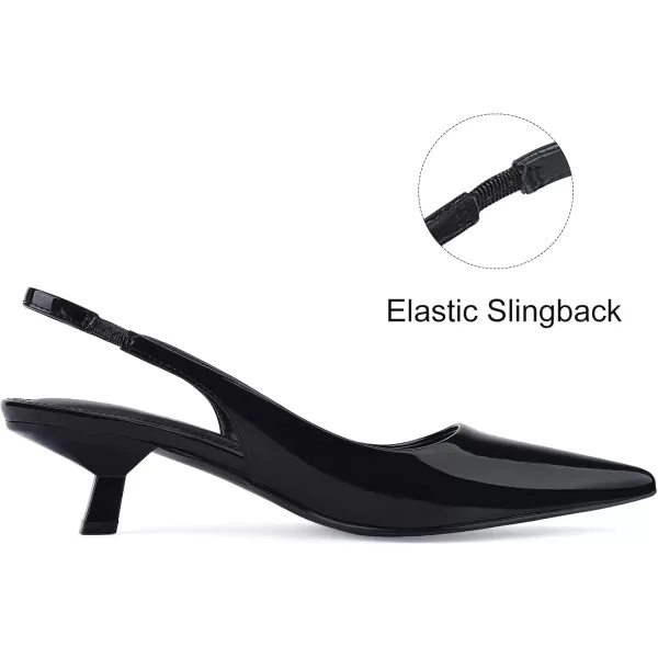JENN ARDOR Womens Kitten Heels Closed Pointed Toe Elastic Slingback Sexy Low Heels Bridal Wedding Guest Dress Prom Pumps ShoesBlackpu